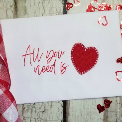 All need is love heart applique